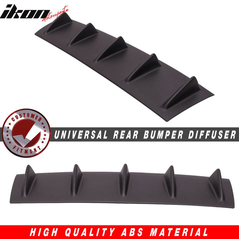 23" x 6" Universal Rear Bumper Diffuser Lip 5 Shark Fins Under
