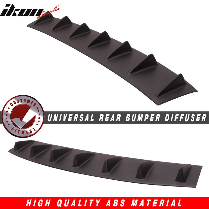 33" x 6" Universal Rear Bumper Diffuser Lip 7 Shark Fins Under
