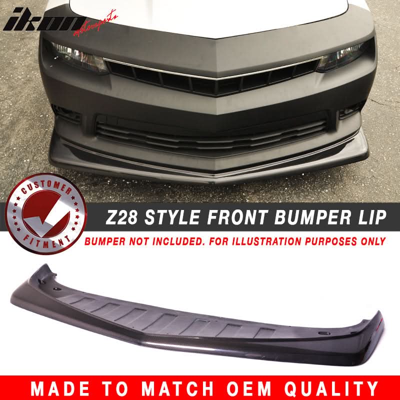2014-2015 Chevy Camaro SS Z28 Style Front Bumper Lip Carbon Fiber CF