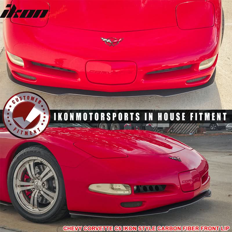 1997-2004 Chevy Corvette C5 IKON Style Front Bumper Lip Carbon Fiber