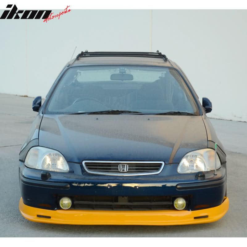 1996-1998 Honda Civic Mugen Style Painted Orange Front Bumper Lip PU