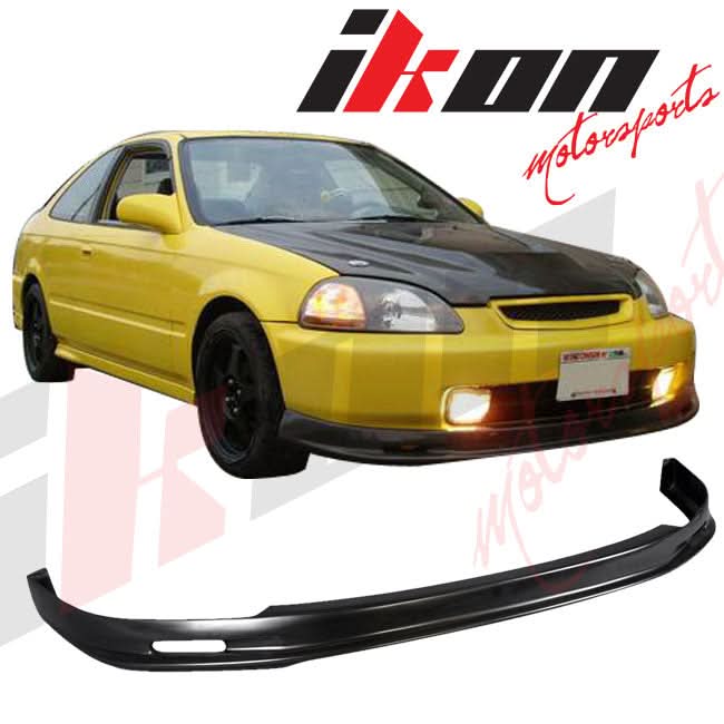 Fits 96-98 Honda Civic Mugen Front Bumper Lip + 2PC Rear Bumper Lip