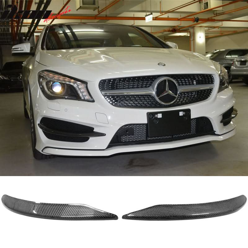 2013-2016 Benz C117 CLA Class Carbon Fiber Front Bumper Lip Aprons