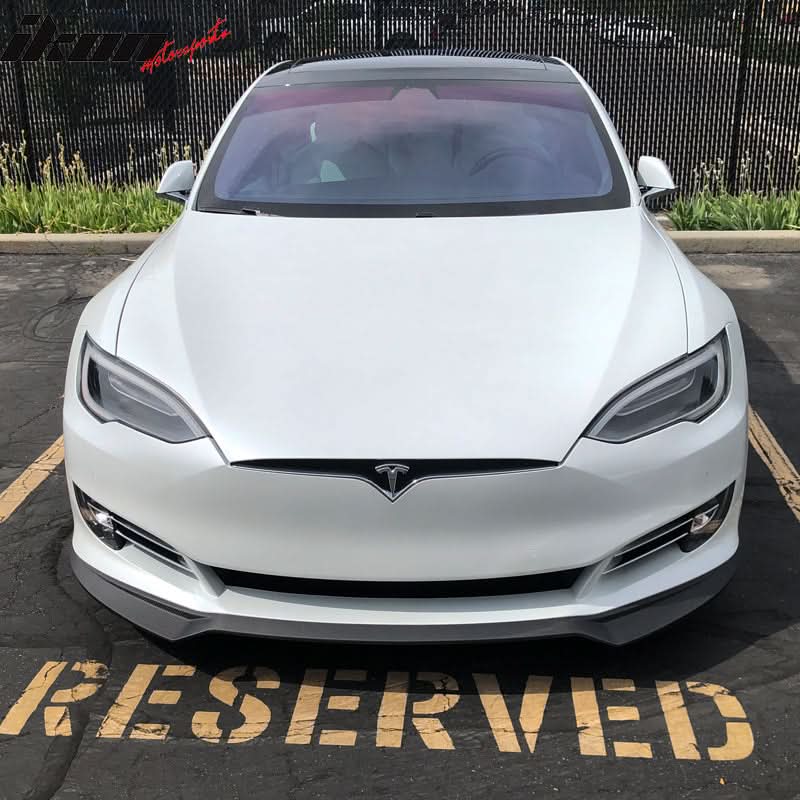 2017-2020 Tesla Model S IKON Style Front Bumper Lip Carbon Fiber