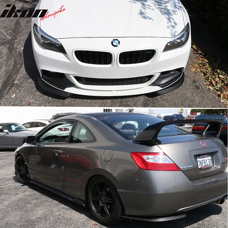 Universal 27x9" Carbon Fiber Print Front Rear Bumper Lip Splitter 2PCS