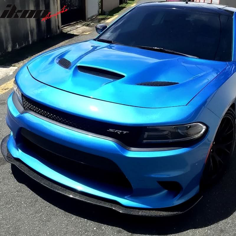 Fits 15-23 Charger SRT8 392 Scat Pack CF Front Lip & Splitter Rod