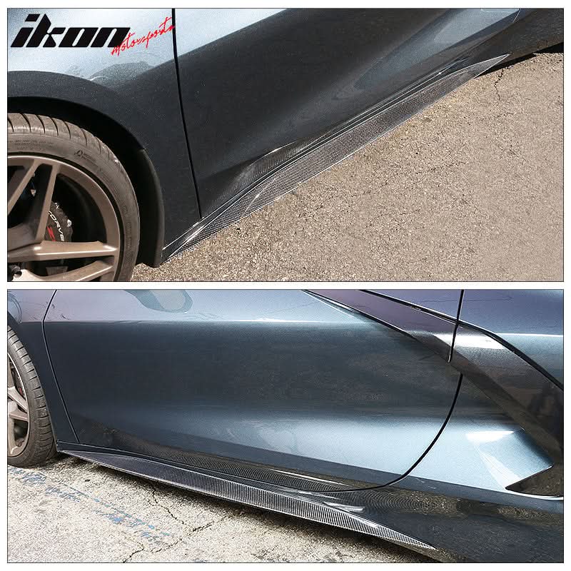 2020-2025 Chevy Corvette C8 Z51 Style Carbon Fiber CF Side Skirts 2PCS