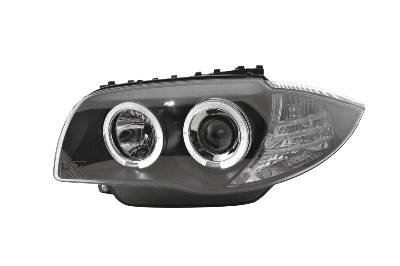 BMW 1-series E81 E82 E87 E88 Black Angel Eyes Headlight Set (2004-2011)