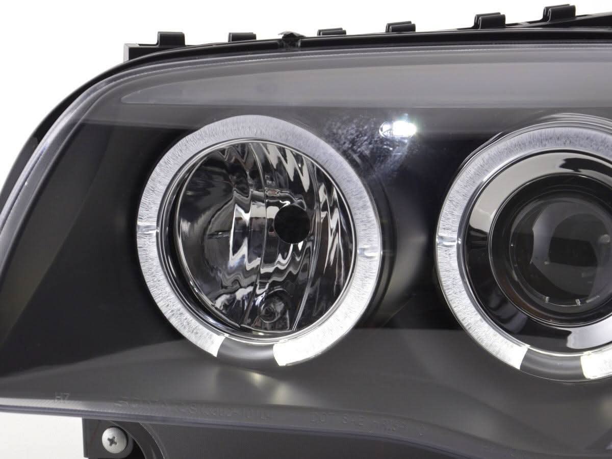 BMW 1-series E81 E82 E87 E88 Black Angel Eyes Headlight Set (2004-2011)