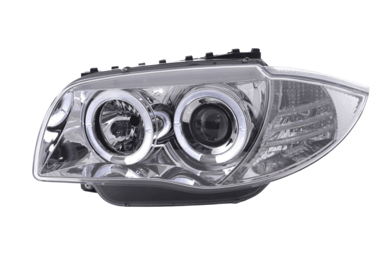 BMW 1-series E81 E82 E87 E88 Chrome Angel Eyes Headlight Set (2004 to 2011)