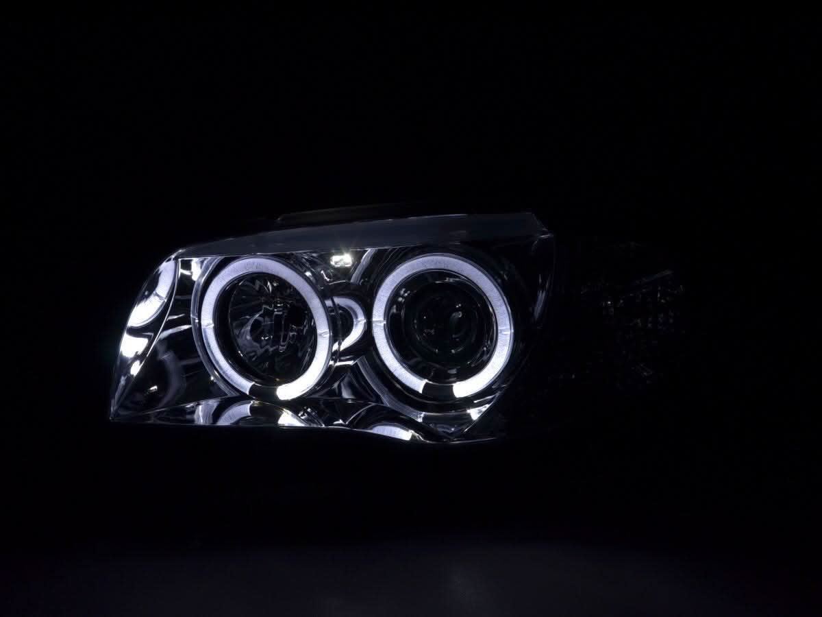 BMW 1-series E81 E82 E87 E88 Chrome Angel Eyes Headlight Set (2004 to 2011)