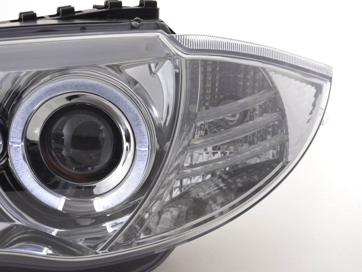 BMW 1-series E81 E82 E87 E88 Chrome Angel Eyes Headlight Set (2004 to 2011)