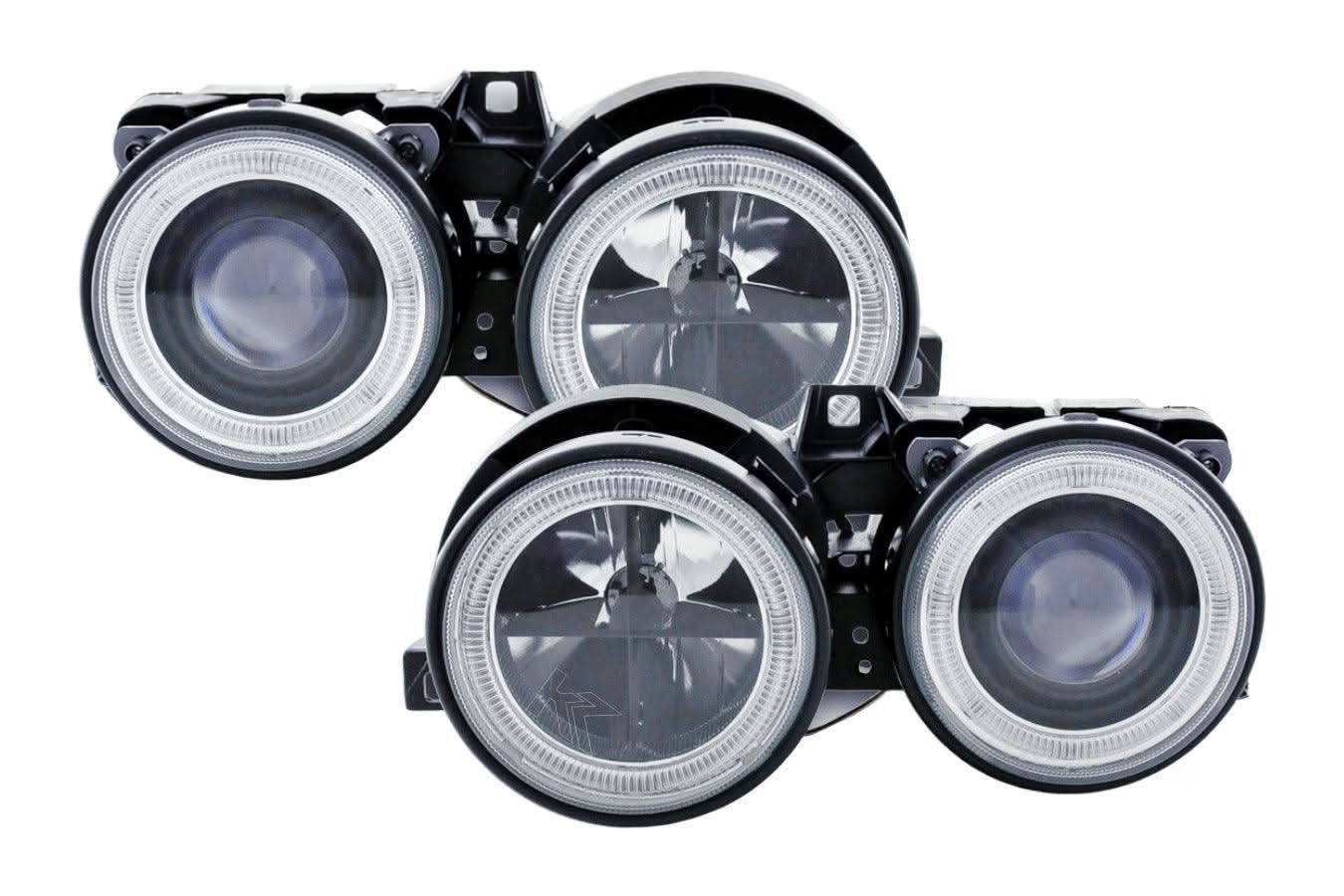 BMW 3-series E30 2/4 door. Black Angel Eyes Headlight Set (1987-1991)
