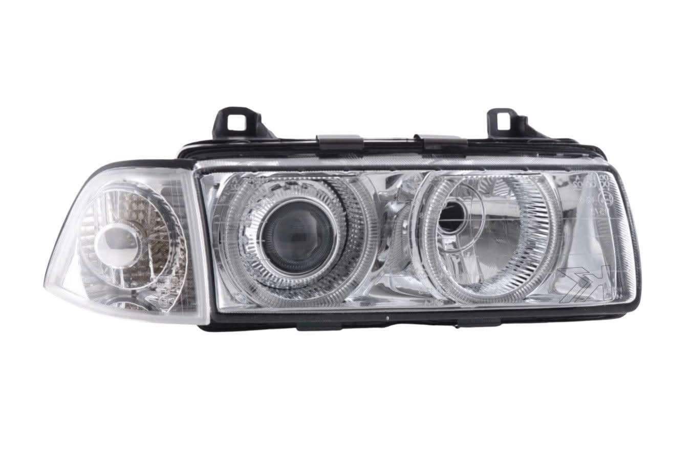 BMW 3-series E36 Coupe/Convertible Chrome Xenon Angel Eyes Headlights (1992-1998)