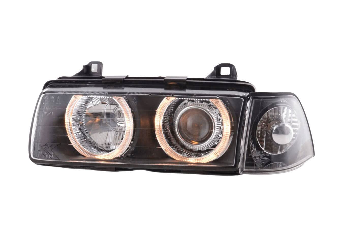 BMW 3 Series E36 Sedan Black Angel Eyes LED Headlights (1992 - 1998)