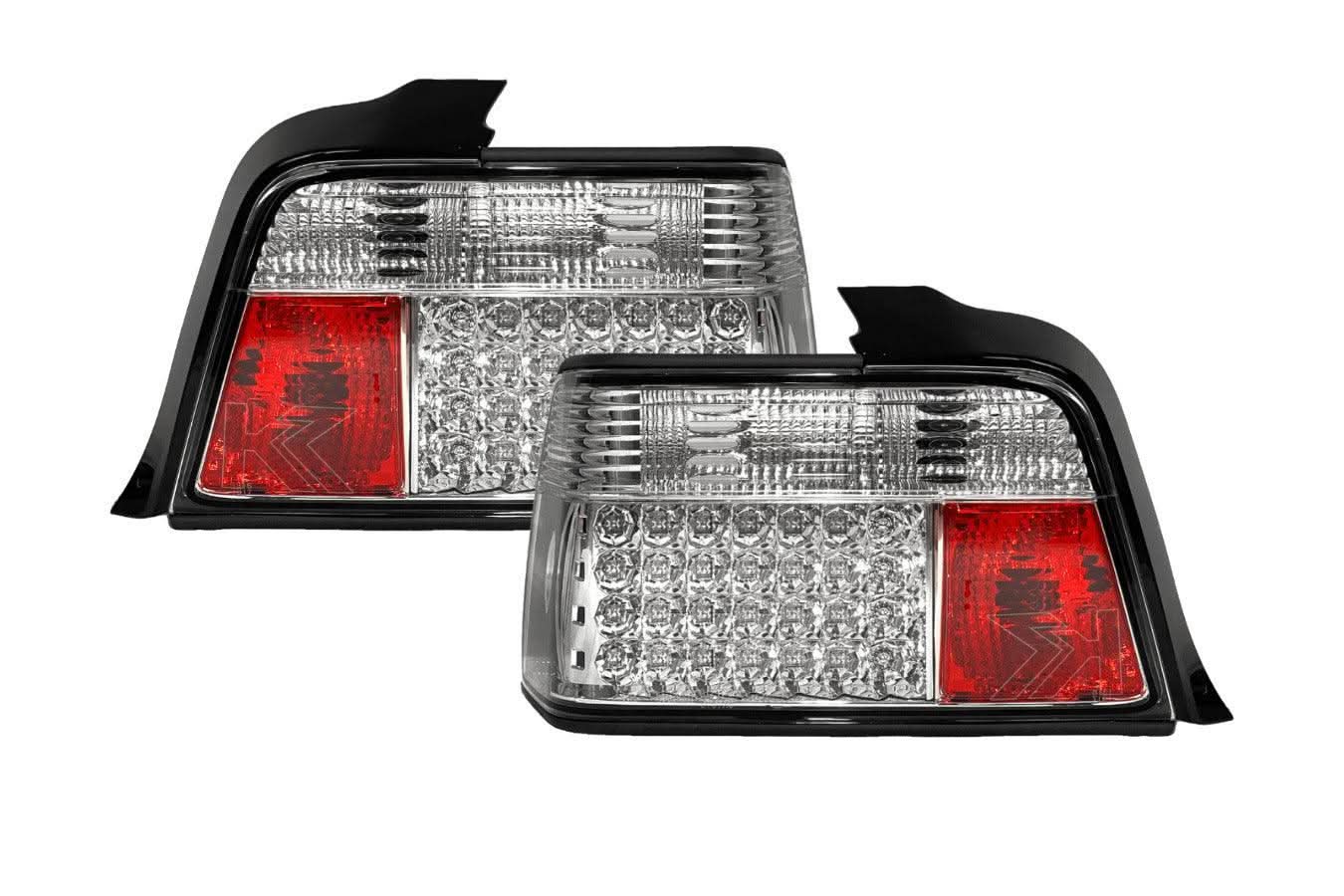 BMW 3-series E36 Sedan Chrome Clear LED Taillights Set (1991-1998)