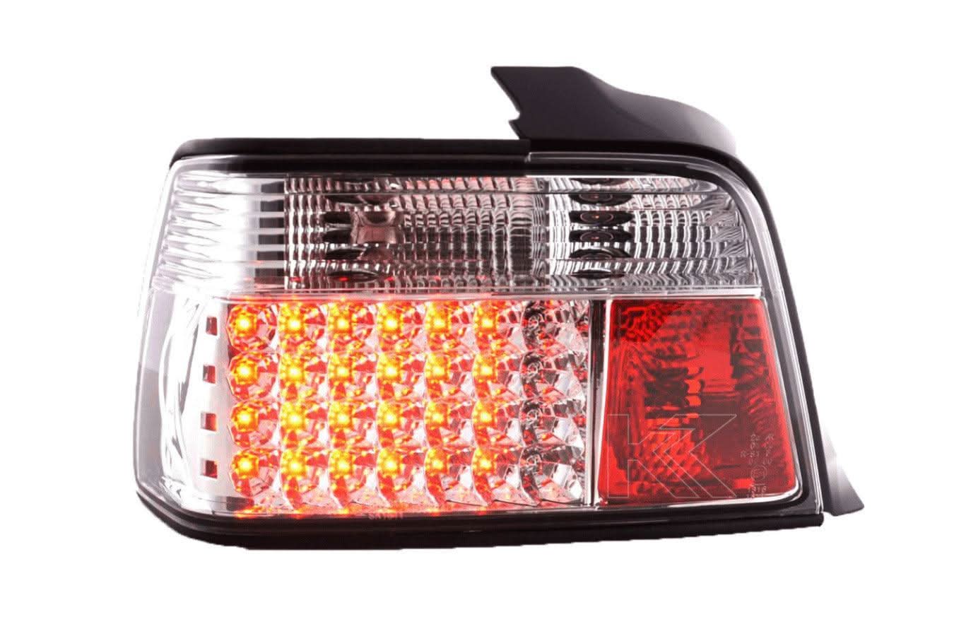BMW 3-series E36 Sedan Chrome Clear LED Taillights Set (1991-1998)