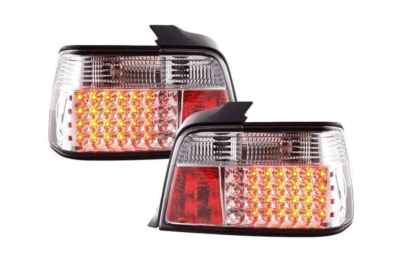 BMW 3-series E36 Sedan Chrome Clear LED Taillights Set (1991-1998)