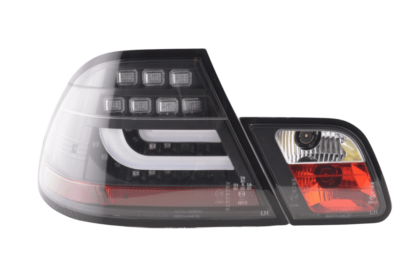 BMW 3-series E46 Coupe Black LED LightBar Taillights Set (1999-2002)