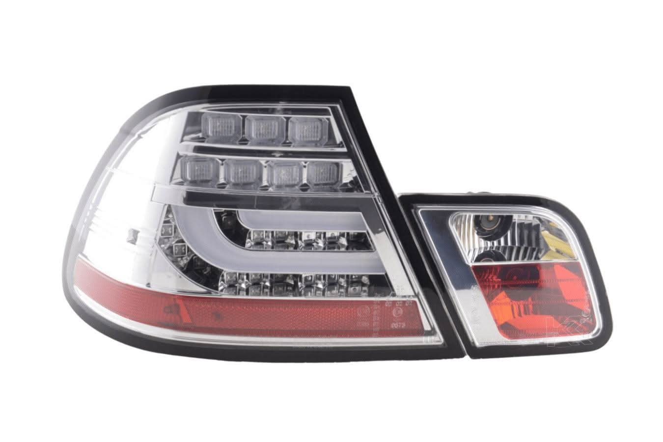 BMW 3-series E46 Coupe Chrome Clear LED LightBar Taillights Set (1999-2003)