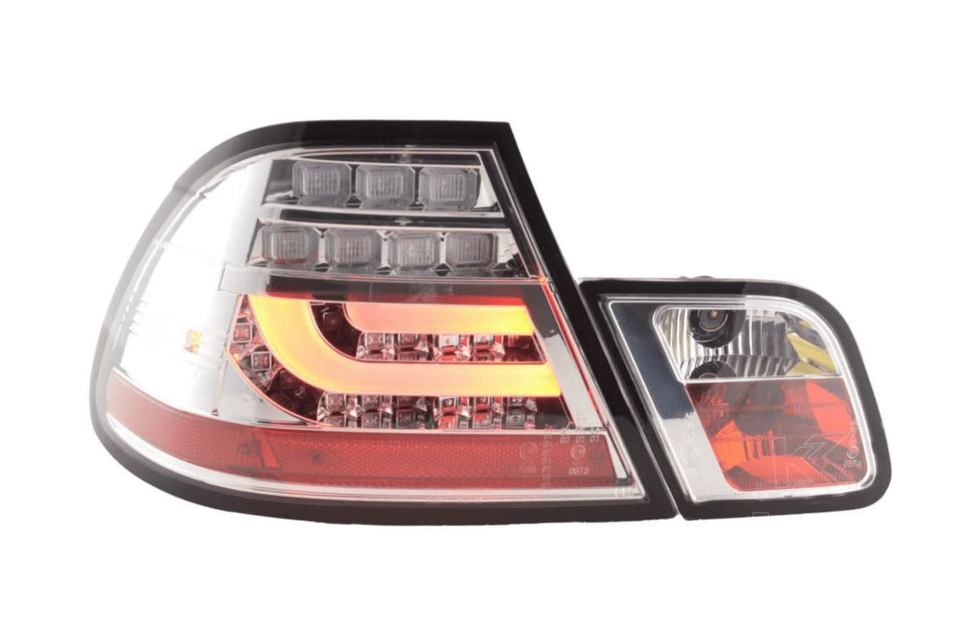 BMW 3-series E46 Coupe Chrome Clear LED LightBar Taillights Set (1999-2003)