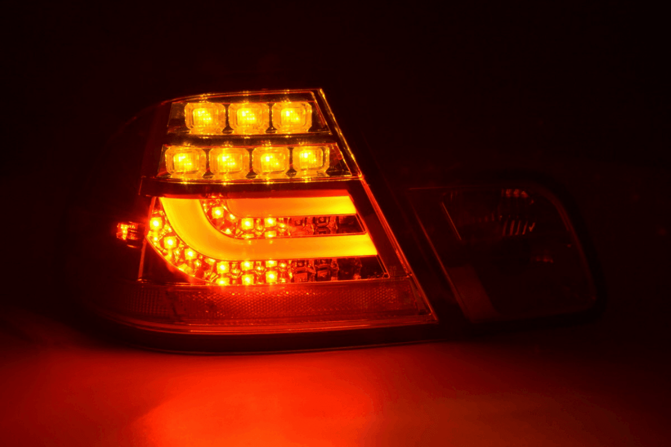 BMW 3-series E46 Coupe Chrome Clear LED LightBar Taillights Set (1999-2003)