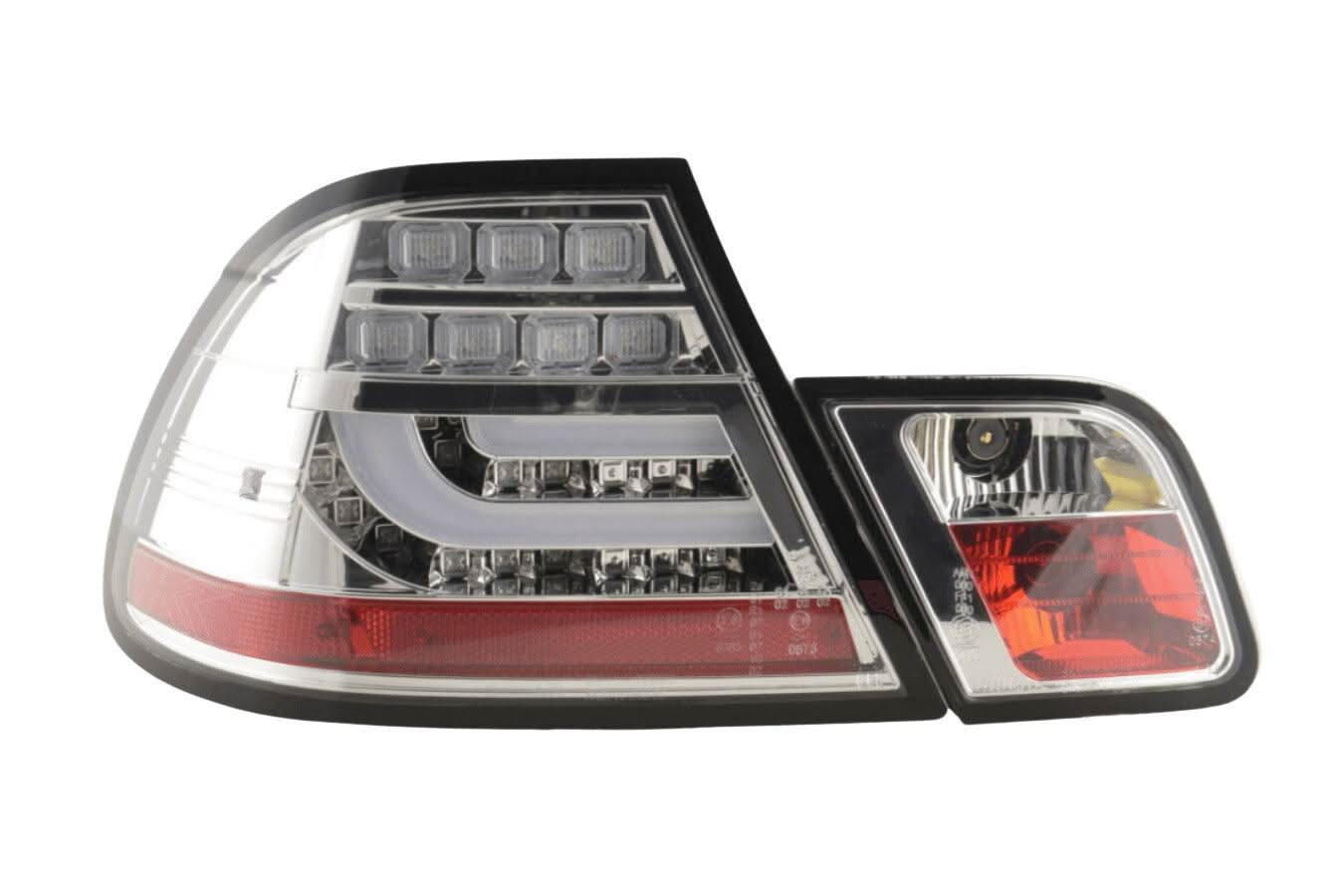 BMW 3-Series E46 Coupe Chrome Clear LED LightBar Taillights Set- Facelift (2003-2007)