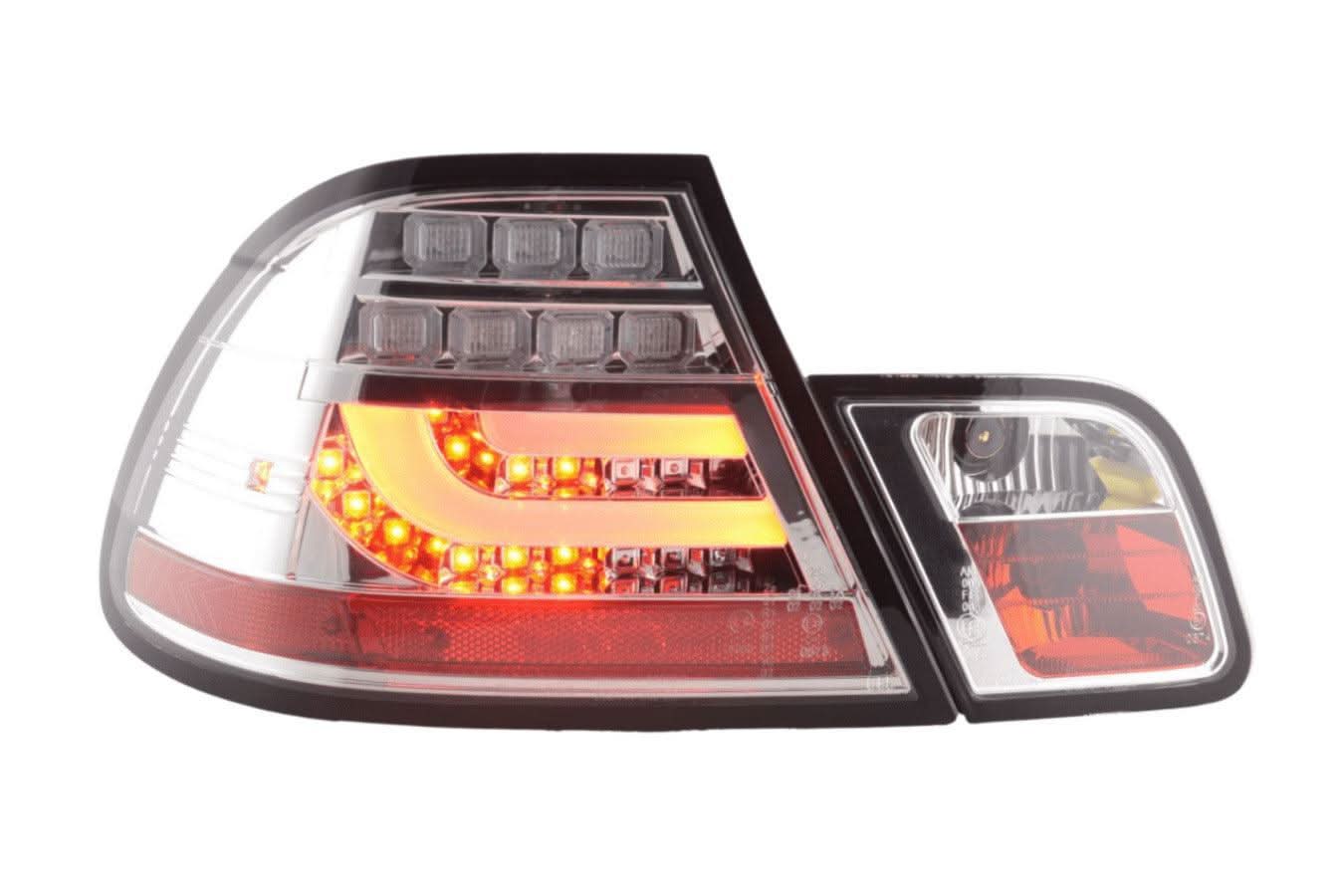 BMW 3-Series E46 Coupe Chrome Clear LED LightBar Taillights Set- Facelift (2003-2007)