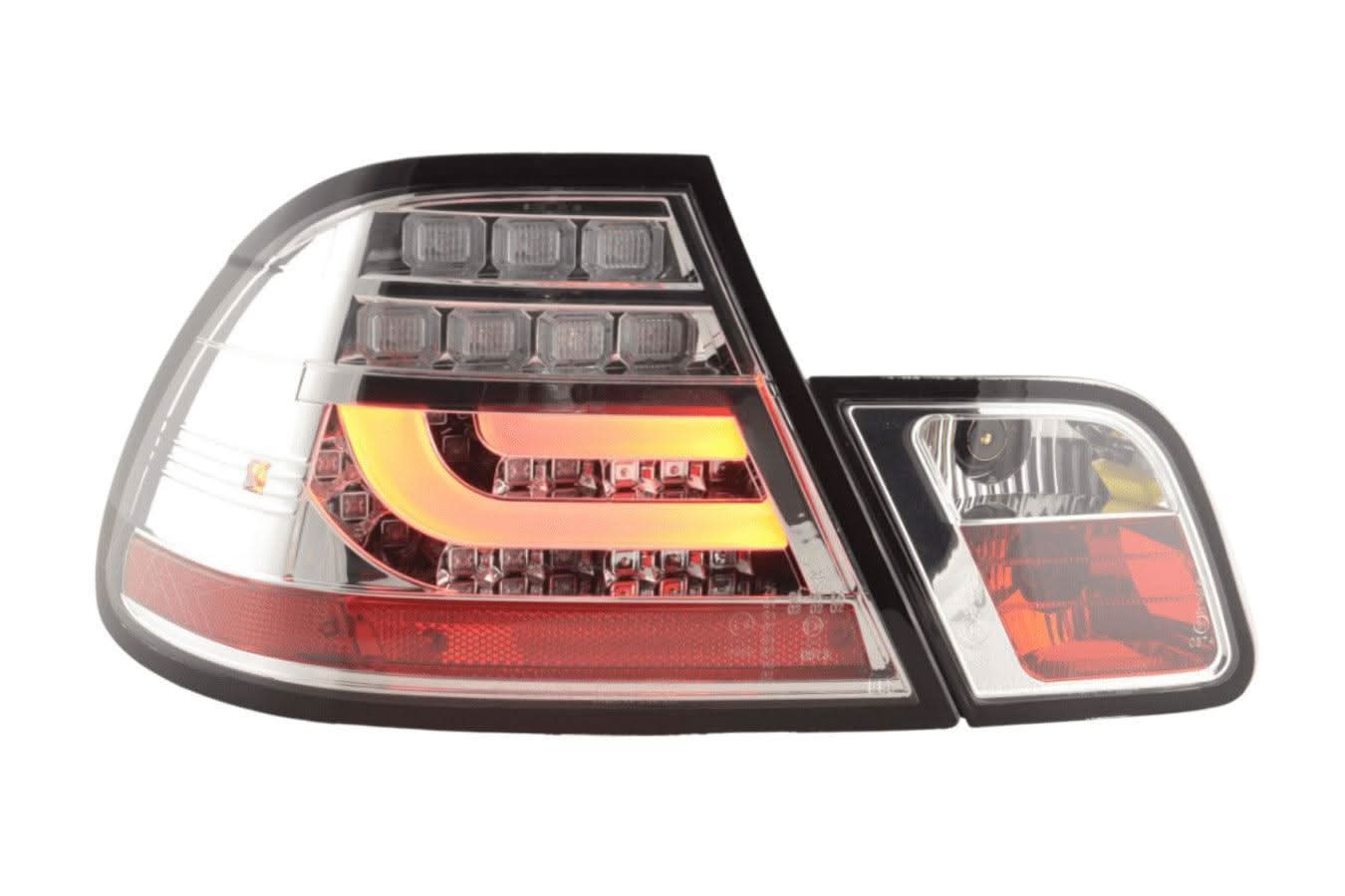 BMW 3-Series E46 Coupe Chrome Clear LED LightBar Taillights Set- Facelift (2003-2007)