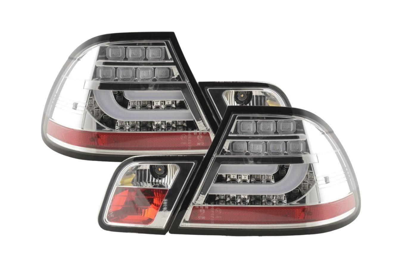 BMW 3-Series E46 Coupe Chrome Clear LED LightBar Taillights Set- Facelift (2003-2007)