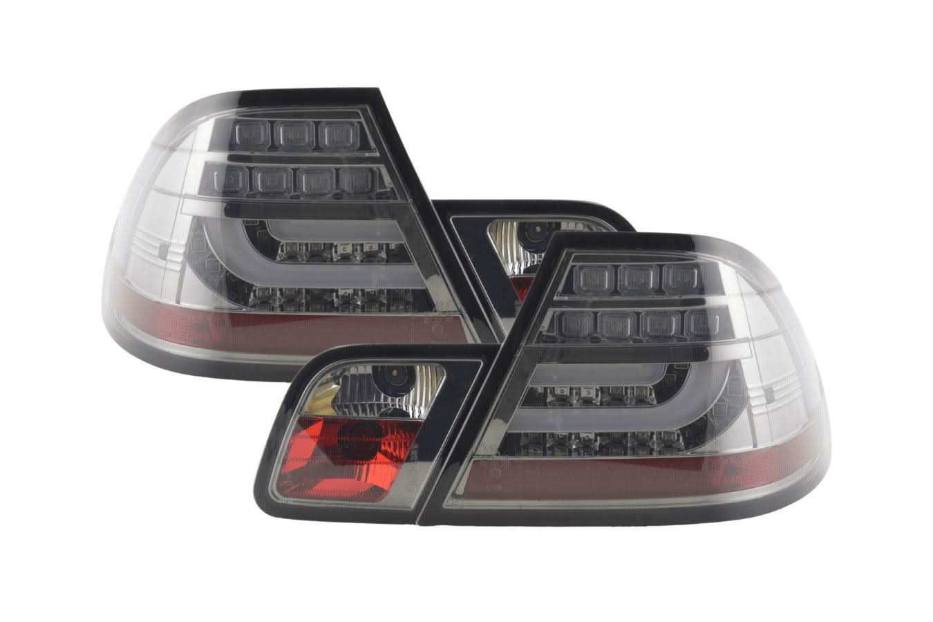 BMW 3-series E46 Coupe Chrome Smoked LED LightBar Taillights Set (1999-2002)
