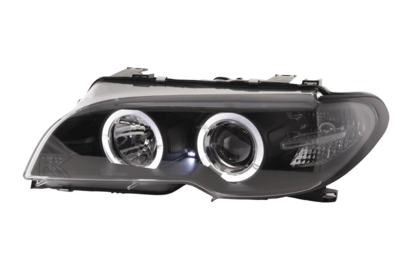 BMW 3-series E46 Coupe/Convertible Black Xenon Angel Eyes Headlights (2003-2005)