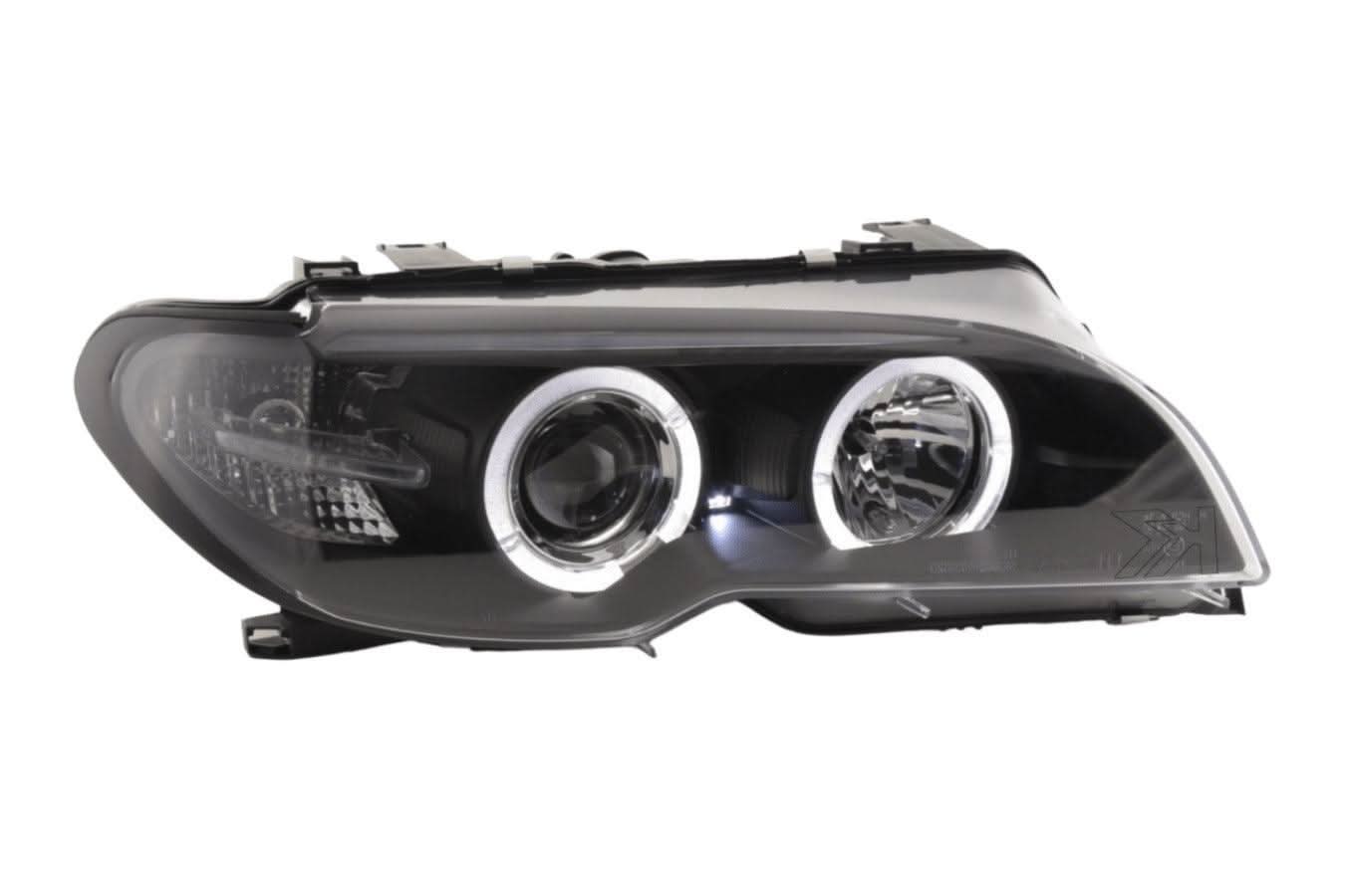 BMW 3-series E46 Coupe/Convertible Black Xenon Angel Eyes Headlights (2003-2005)