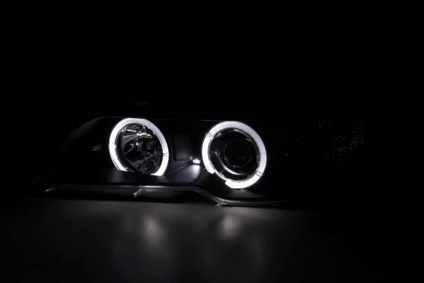 BMW 3-series E46 Coupe/Convertible Black Xenon Angel Eyes Headlights (2003-2005)