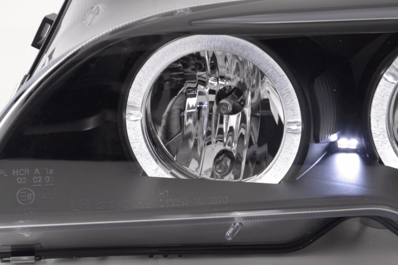 BMW 3-series E46 Coupe/Convertible Black Xenon Angel Eyes Headlights (2003-2005)