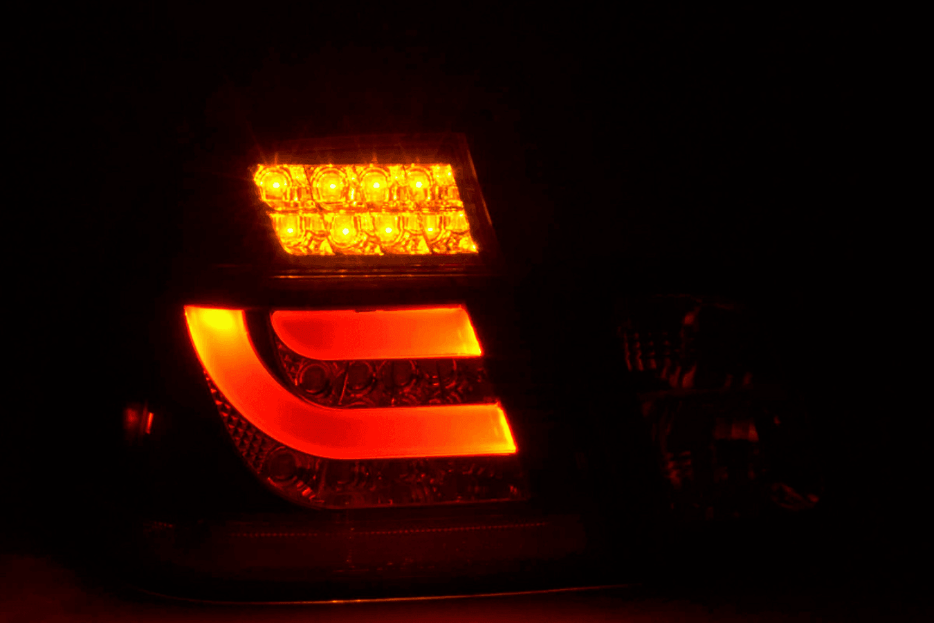 BMW 3-series E46 Sedan Black Clear LED LightBar Taillights Set (1998-2001)