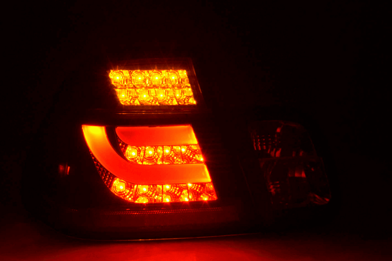 BMW 3-series E46 Sedan Black Clear LED LightBar Taillights Set (1998-2001)