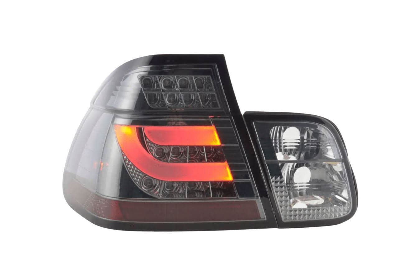 BMW 3-series E46 Sedan Chrome Smoked LED LightBar Taillights Set (1998-2001)