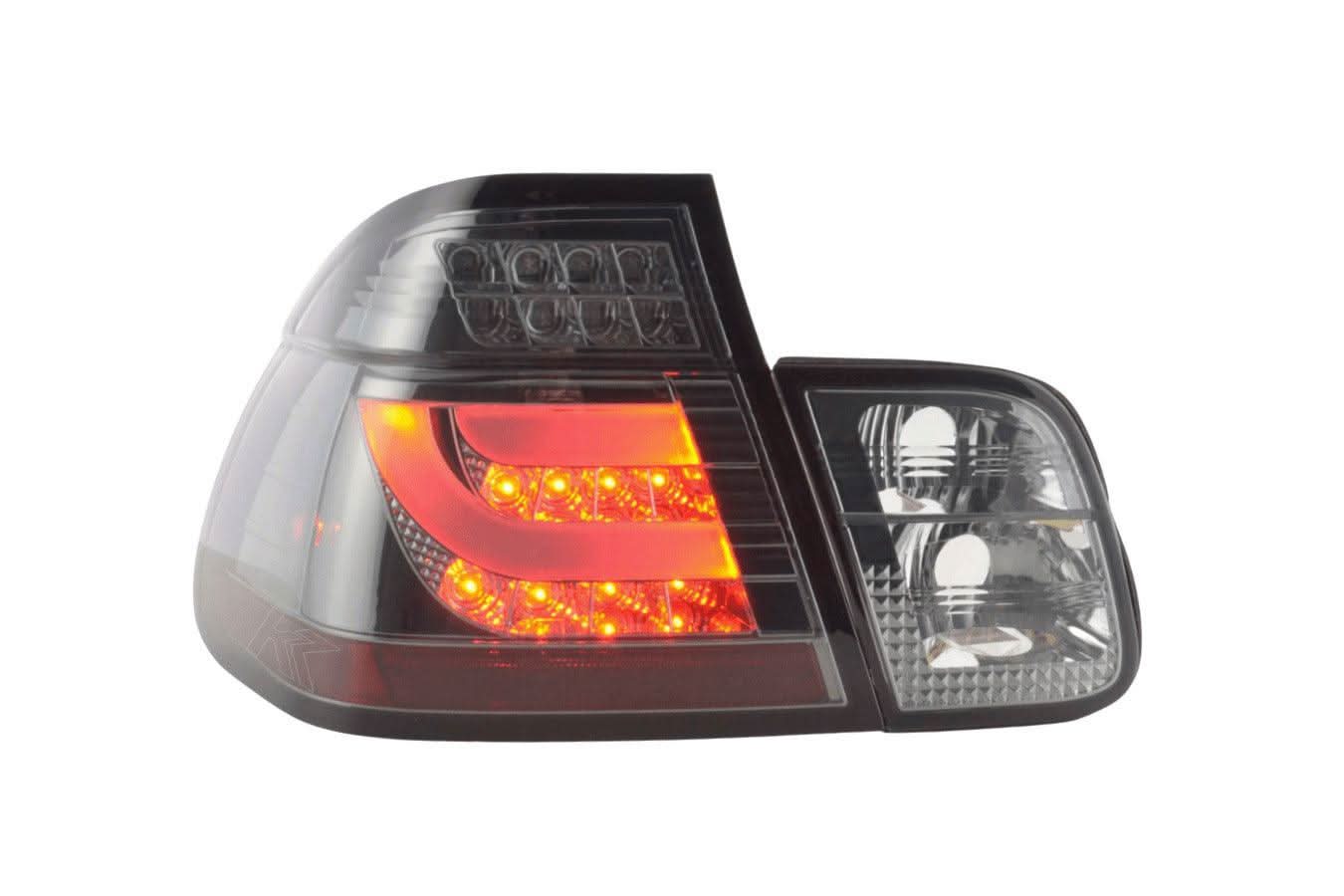 BMW 3-series E46 Sedan Chrome Smoked LED LightBar Taillights Set (1998-2001)