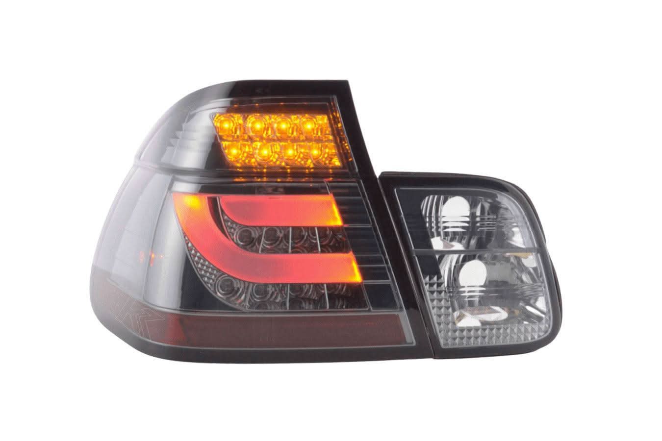 BMW 3-series E46 Sedan Chrome Smoked LED LightBar Taillights Set (1998-2001)