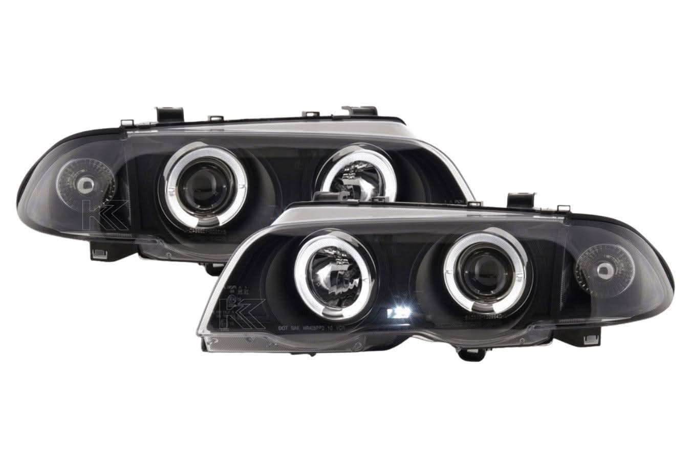 BMW 3-series E46 Sedan/Touring Black Angel Eyes Headlight Set (1998-2001)