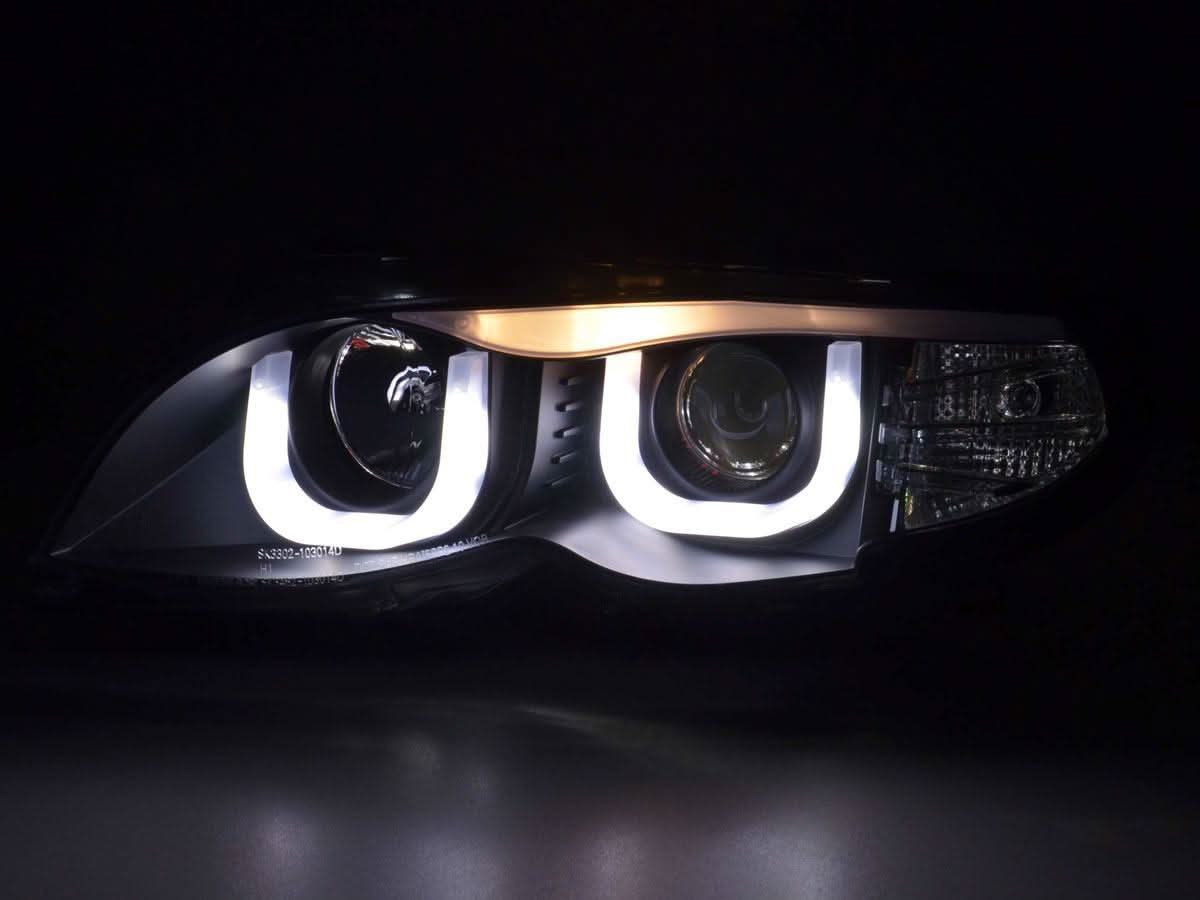 BMW 3-series E46 Sedan/Touring Black "U Eye"  Headlights (2002-2005)