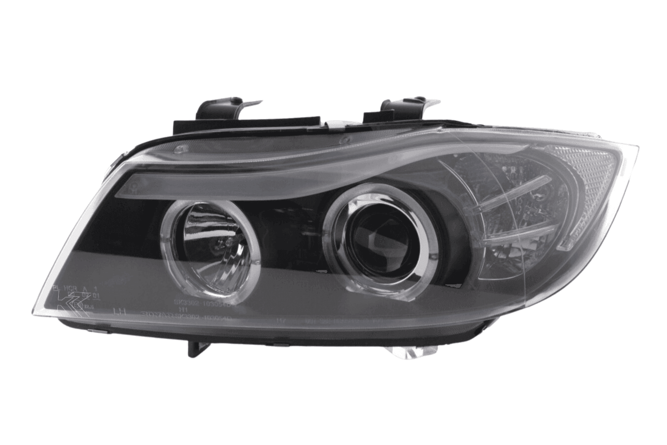 BMW 3-series E90 E91 Black Angel Eyes LED Headlight Set (2005-2012)