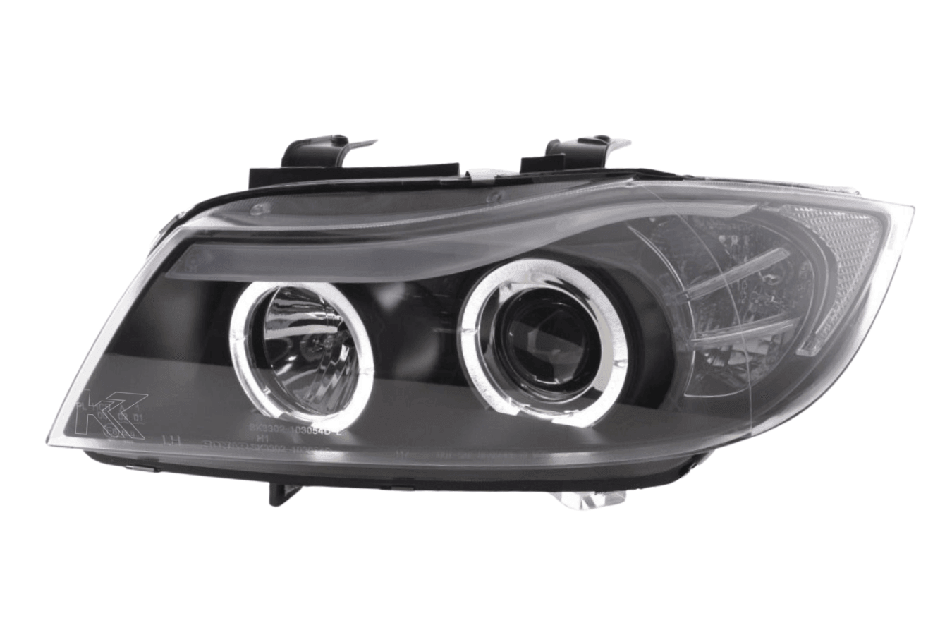 BMW 3-series E90 E91 Black Angel Eyes LED Headlight Set (2005-2012)