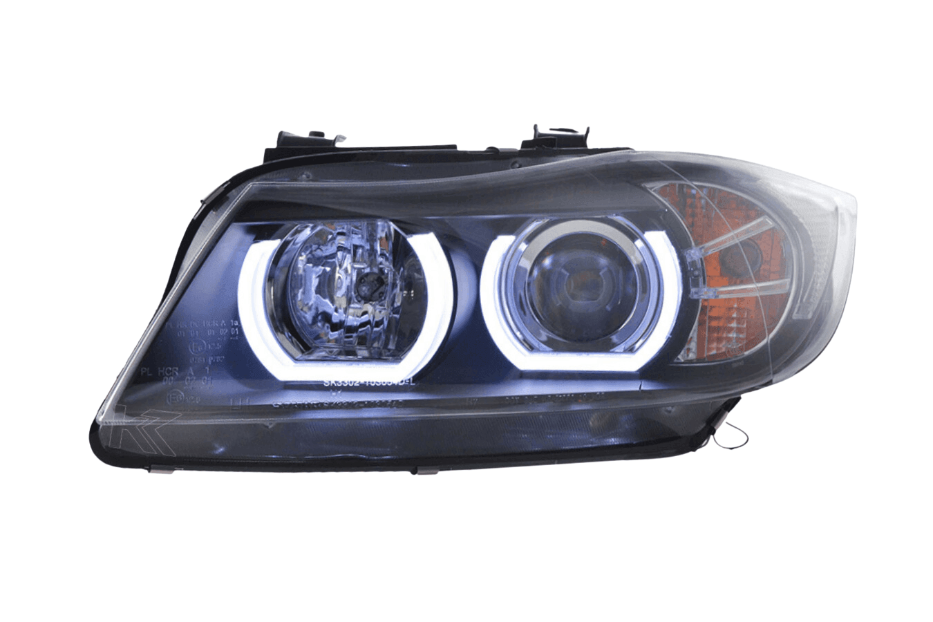 BMW 3 Series E90 /E91 Black LED U BAR Headlights (2005 - 2012)
