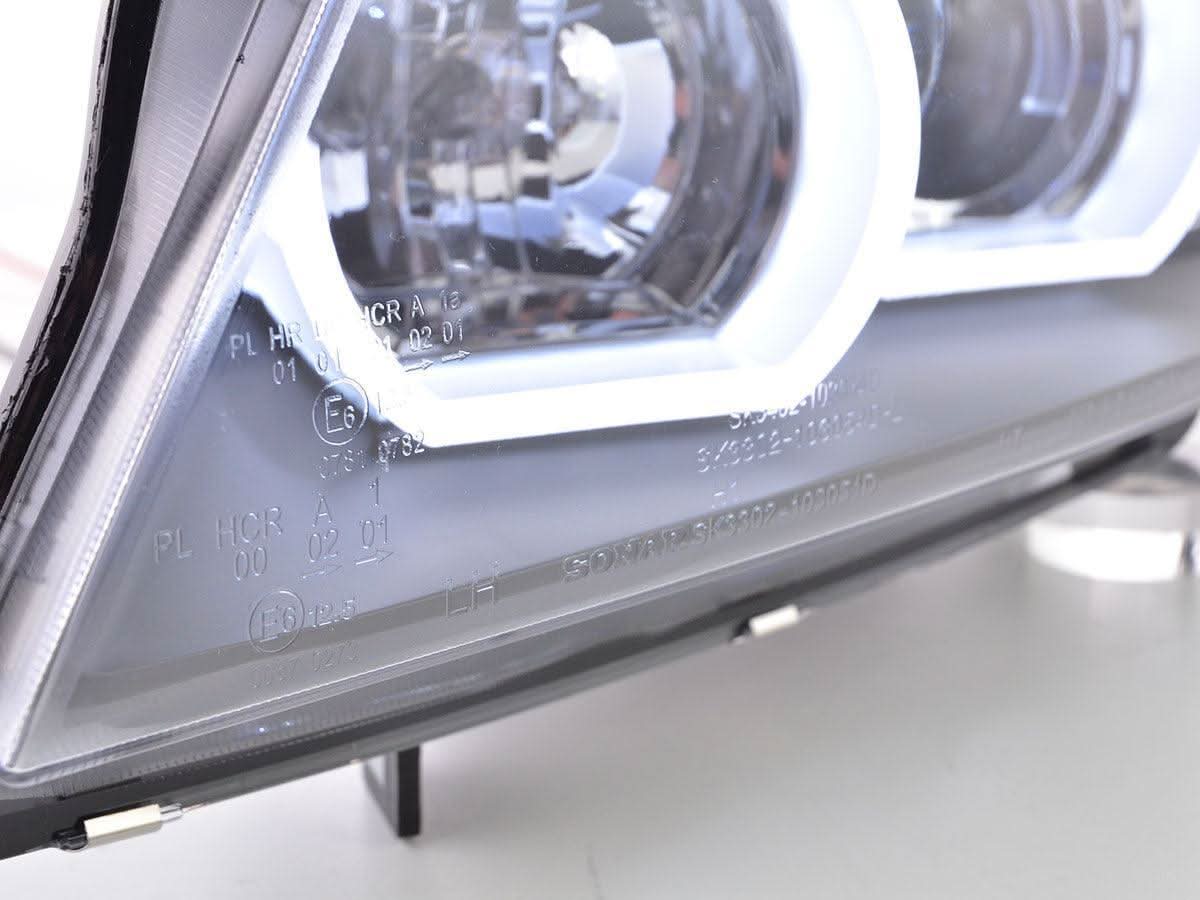 BMW 3 Series E90 /E91 Black LED U BAR Headlights (2005 - 2012)