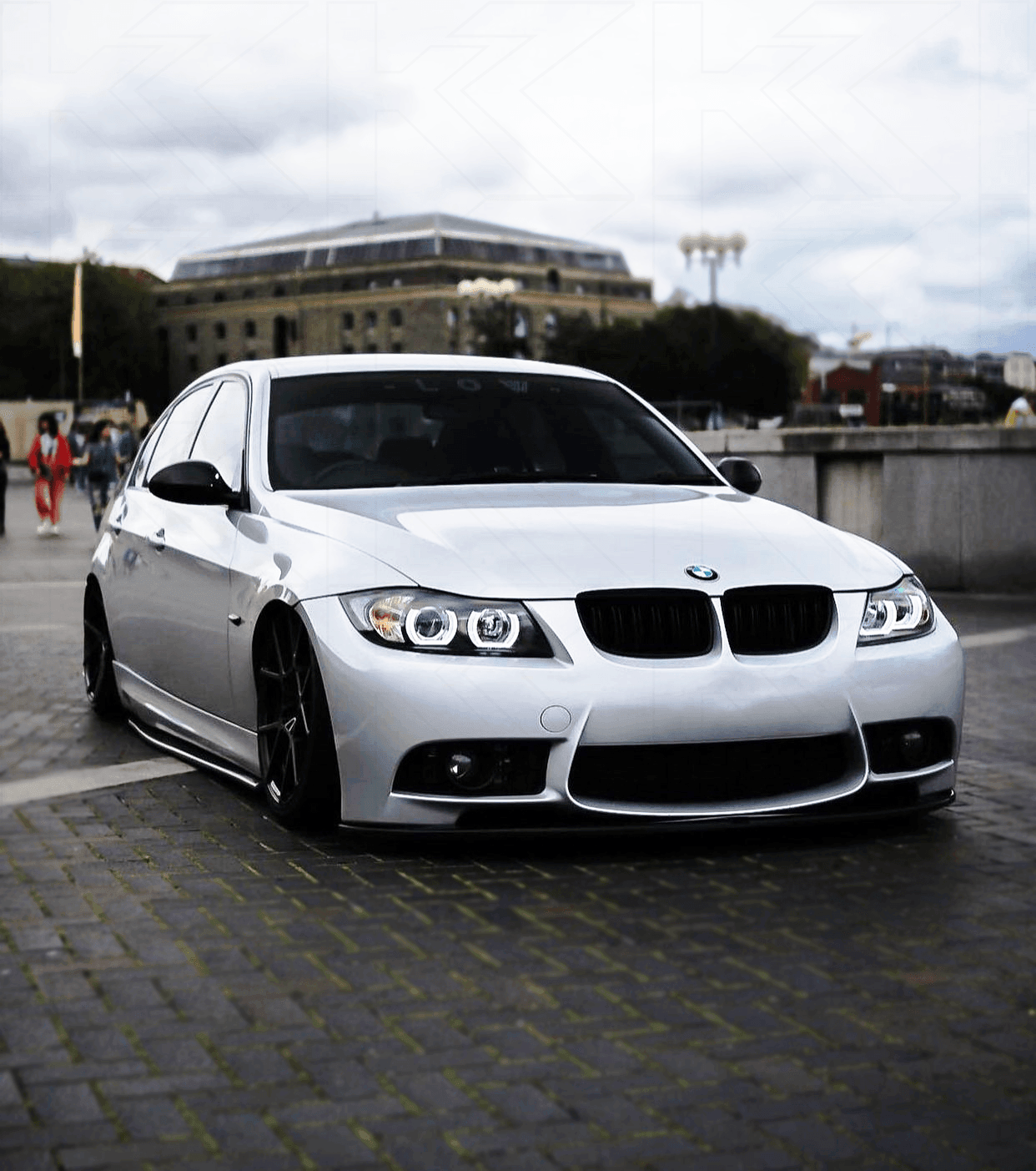 BMW 3-series E90 E91 Black U LED Headlights (2005-2012)