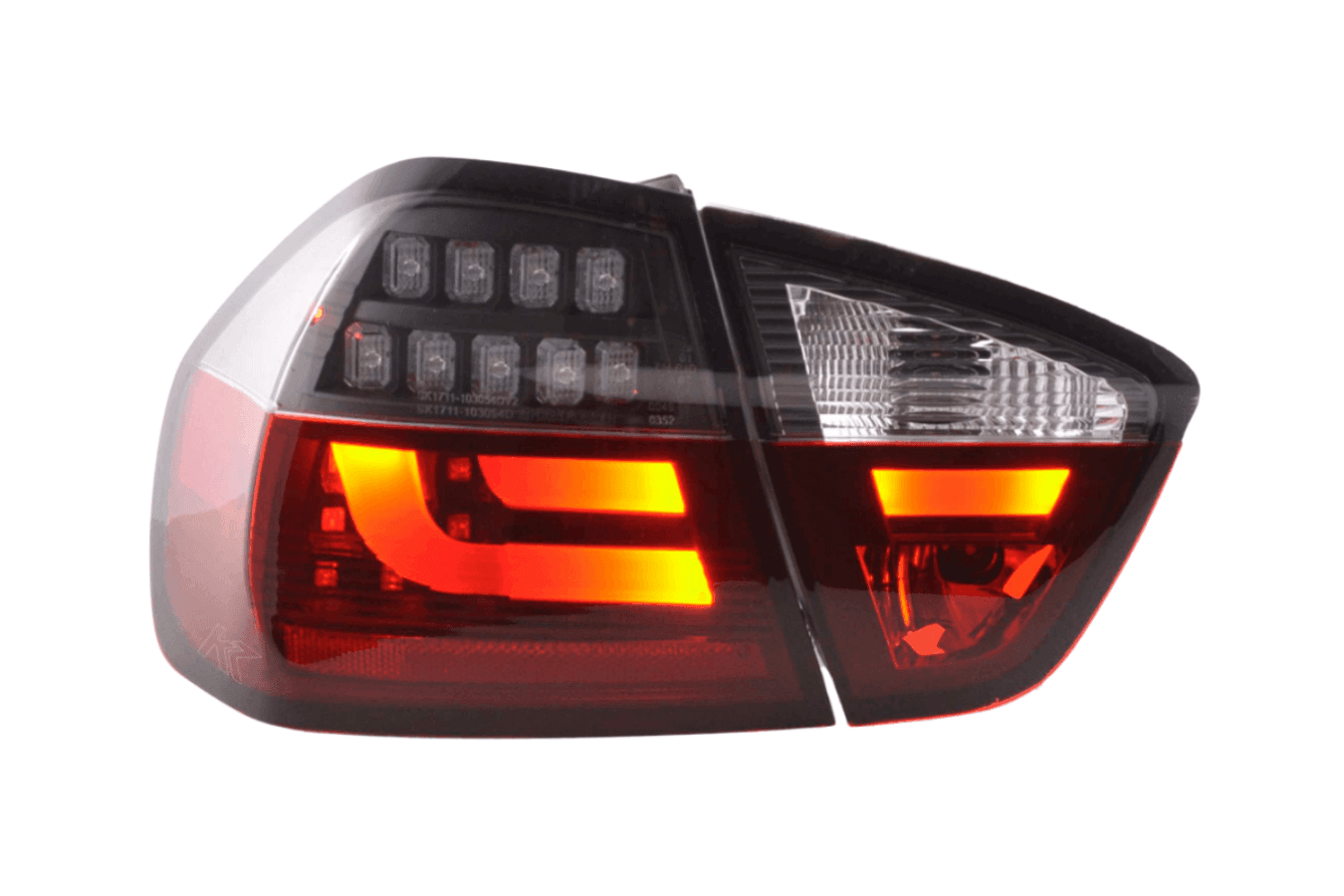 BMW 3-Series E90 Sedan Red/Black LED Taillights (2005-2008)