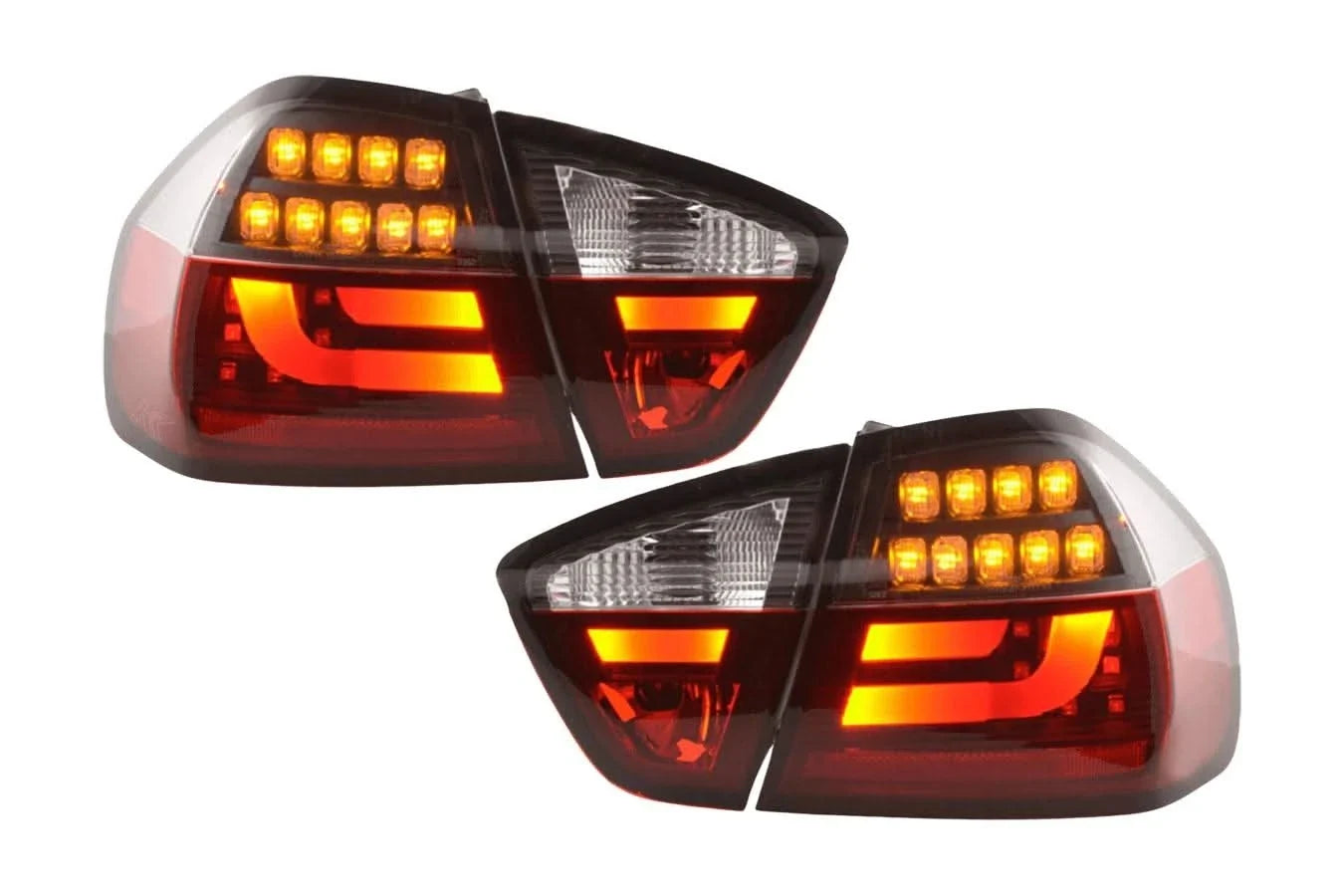 BMW 3-Series E90 Sedan Red/Black LED Taillights (2005-2008)