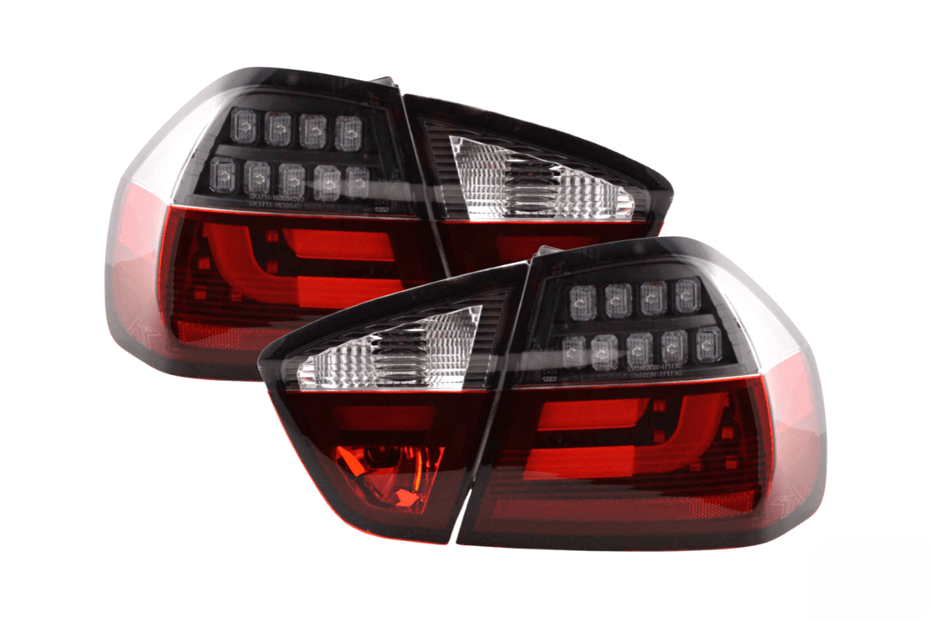 BMW 3-Series E90 Sedan Red/Black LED Taillights (2005-2008)